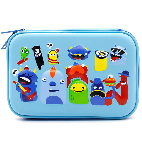 HARDTOP PENCIL CASE - MONSTERS FAMILY EMBOSSED